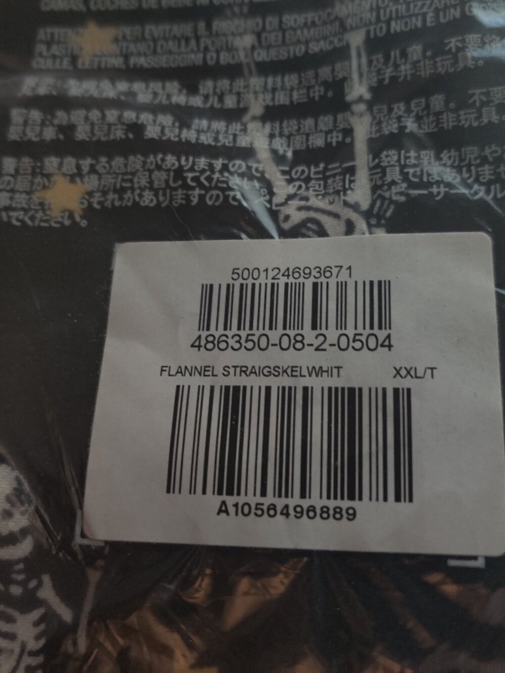 Men's Flannel Pajama bottoms Skelton Pattern